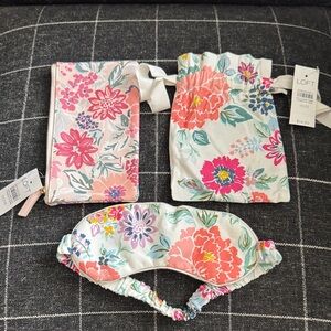 LOFT Floral Sleep Mask/Pouch Set -